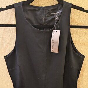 NWT Banana Republic Black Dress Sleeveless Racer Back Seam Fit & Flare Size 8P